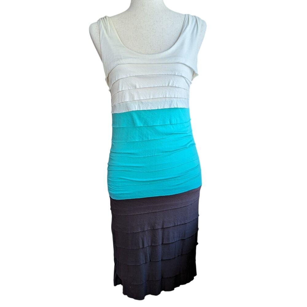 Allen B By Allen Schwartz Womens Multicolor Colorblock Sheath Dress Size Small